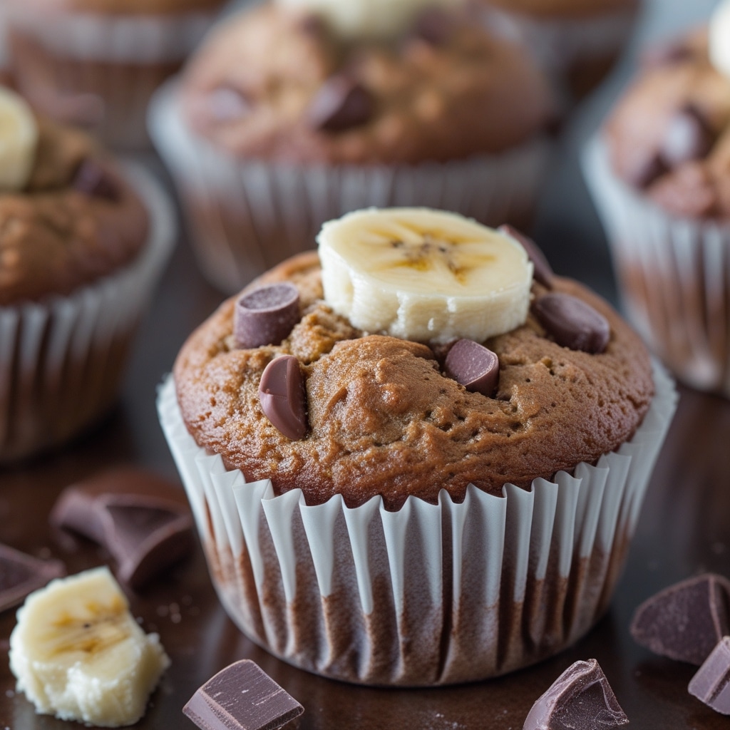 Chocolate Banana Cottage Cheese Protein Muffins