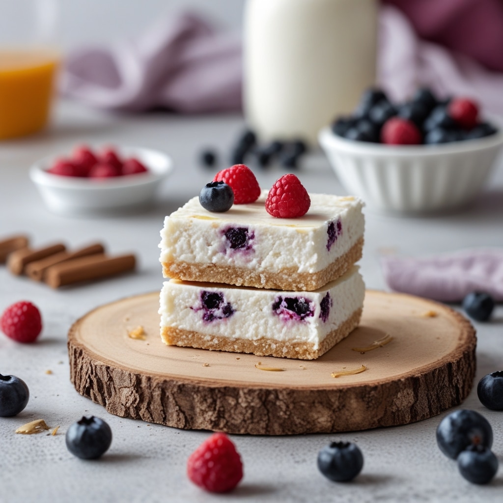 Vanilla Berry Protein Cottage Cheese Bars