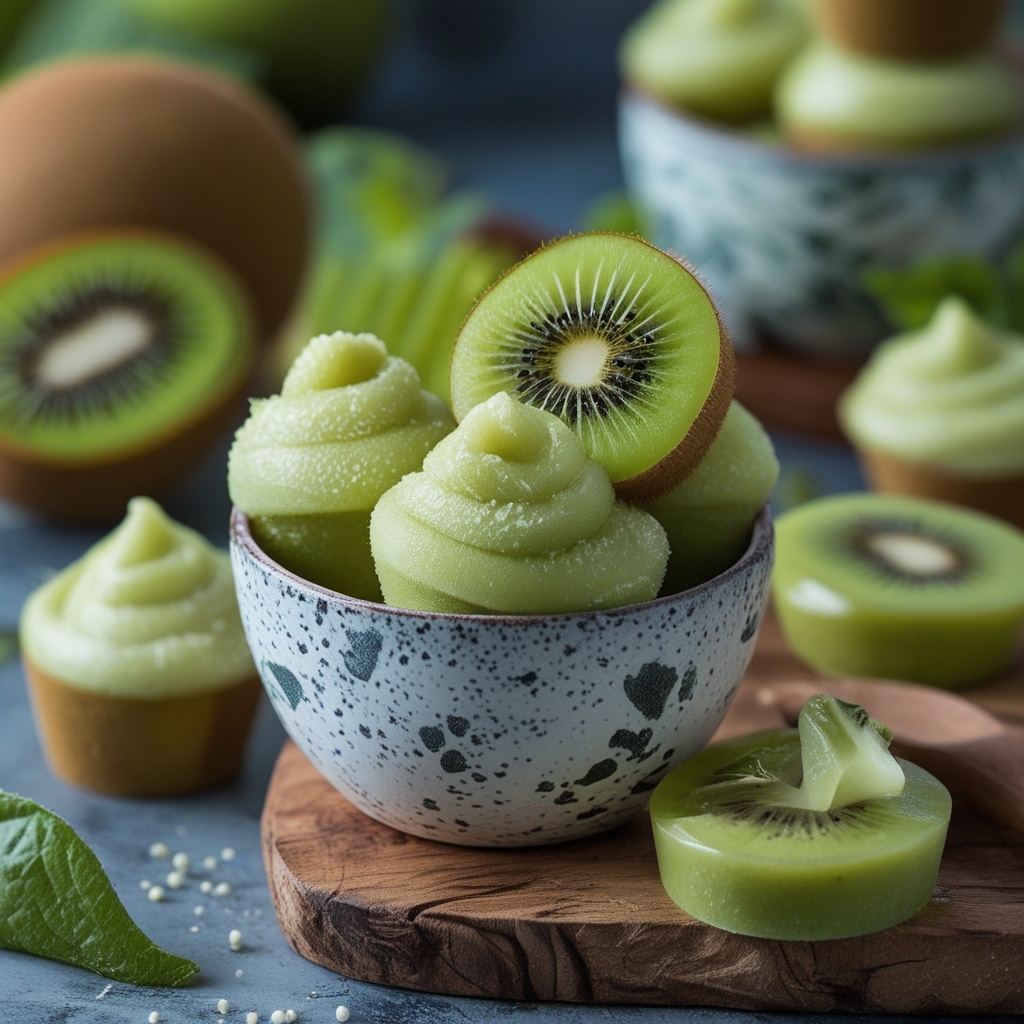 Kiwi Spirulina Protein Frozen Yogurt Bites