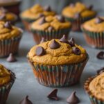 Pumpkin Protein Muffins with chocolate chips
