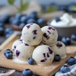 Vanilla Blueberry Protein Frozen Yogurt Balls