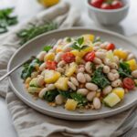 White bean salad with summer vegetables