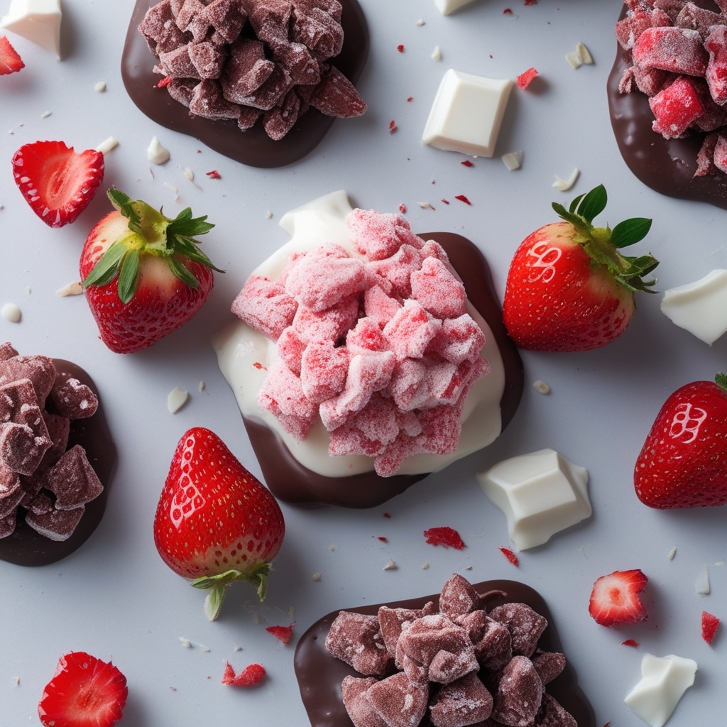 Frozen Chocolate Covered Strawberry Yogurt Clusters