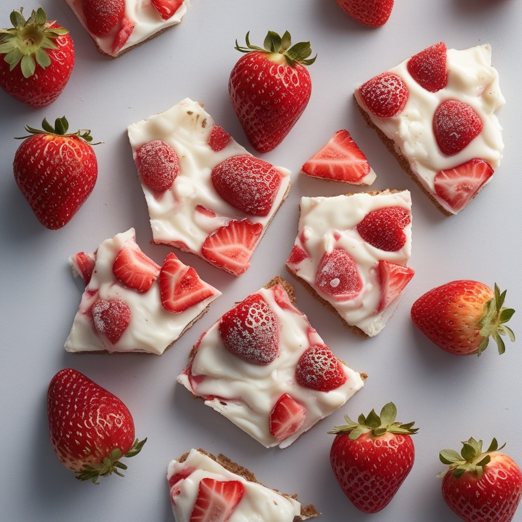 Strawberry Frozen Greek Yogurt Bark (High Protein)