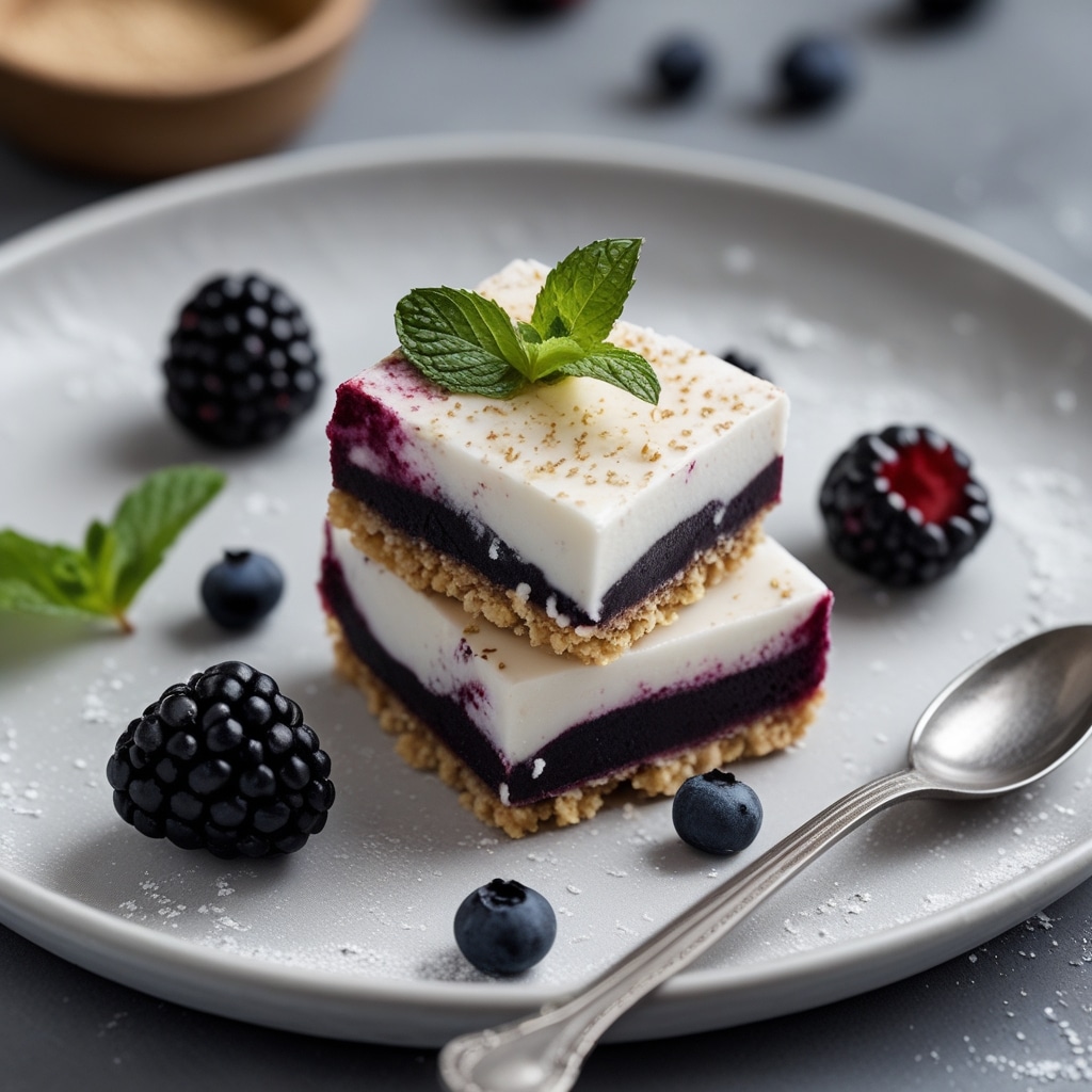 Blackberry Mint Protein Frozen Yogurt Bars