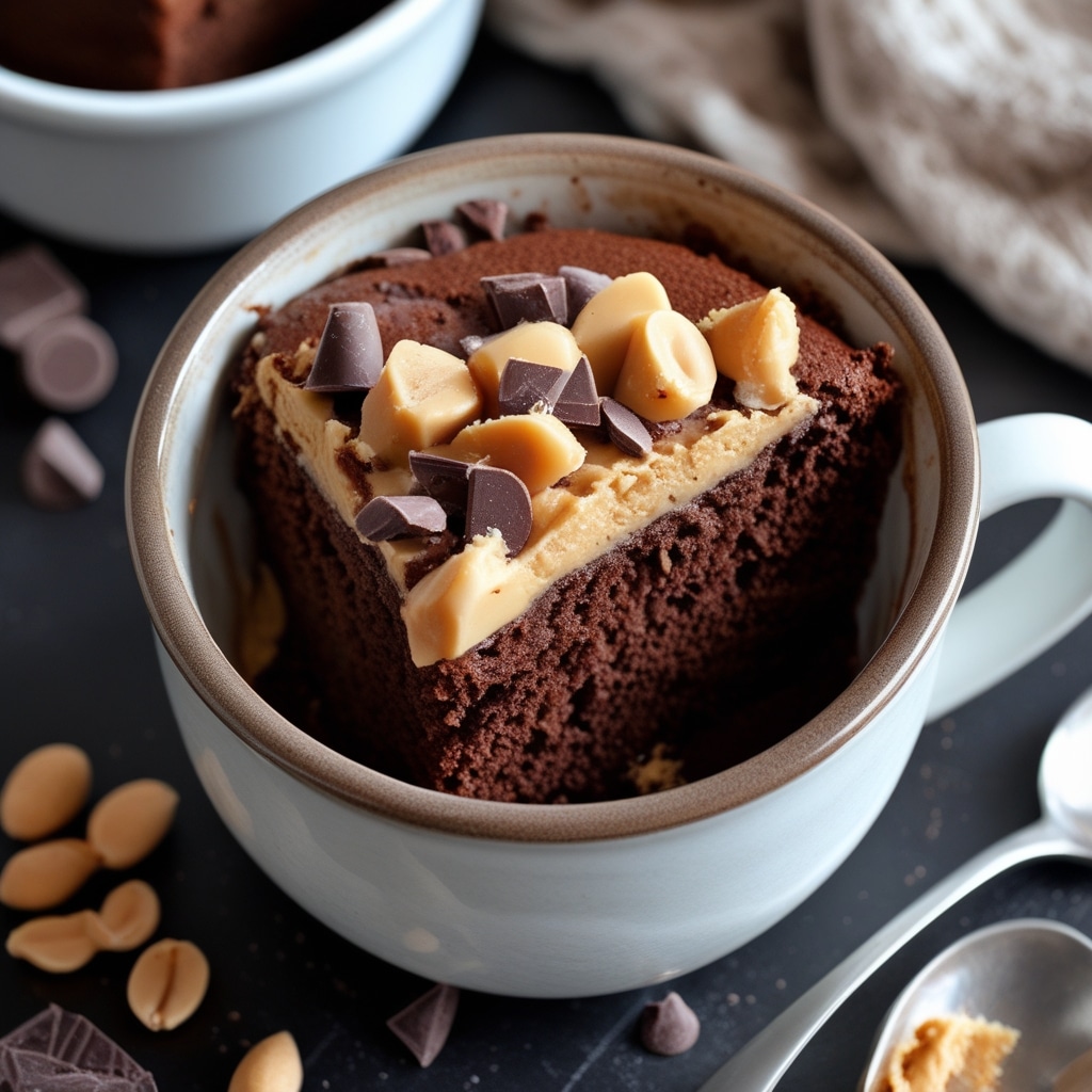 5-Minute Chocolate Peanut Butter Mug Cake