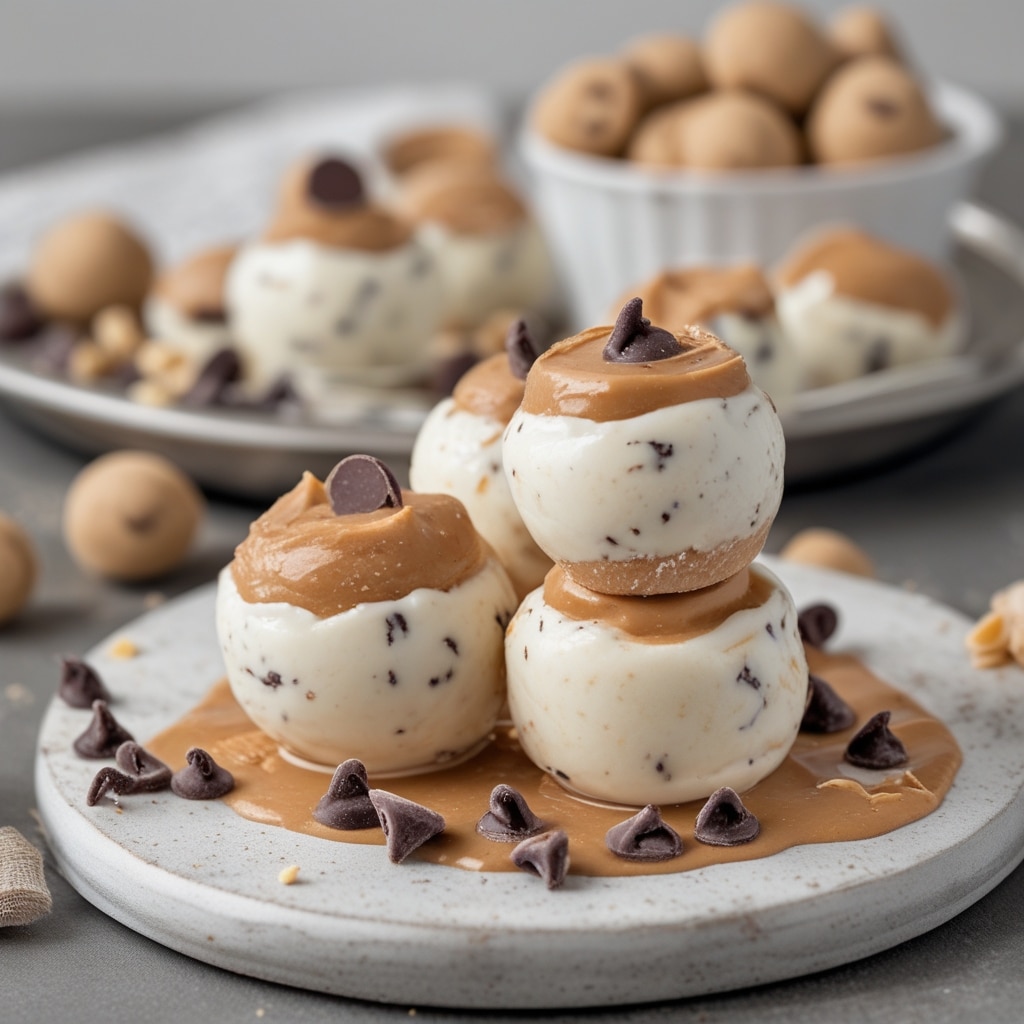 Frozen Greek Yogurt Peanut Butter Bites with Chocolate Chips