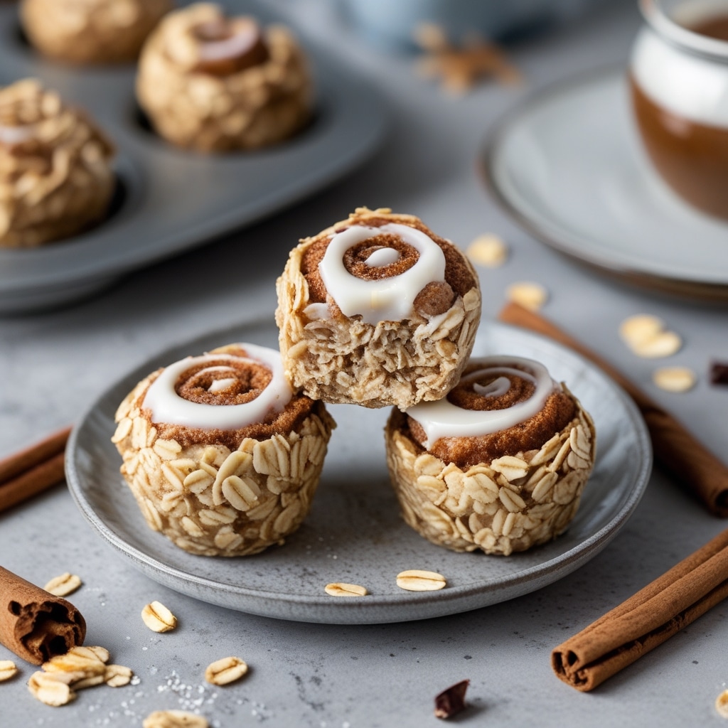 No-Bake Cinnamon Roll Oatmeal Bites