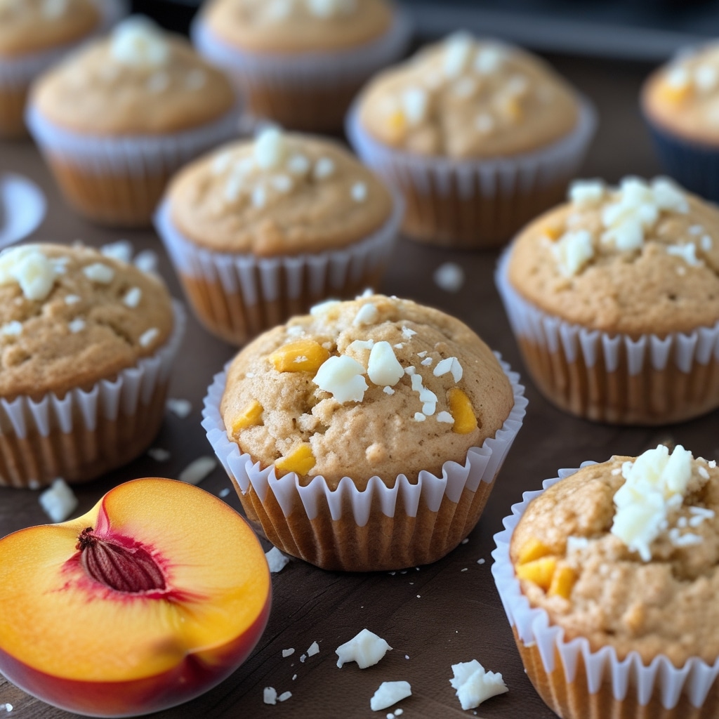 Cottage Cheese Peach Protein Muffins
