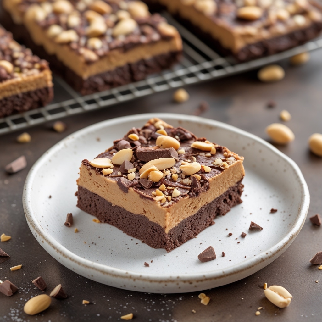 No-Bake Peanut Butter Brownie Protein Bars