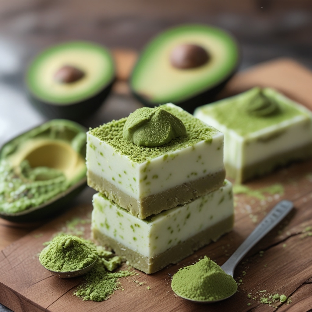 Avocado Matcha Protein Frozen Yogurt Bars
