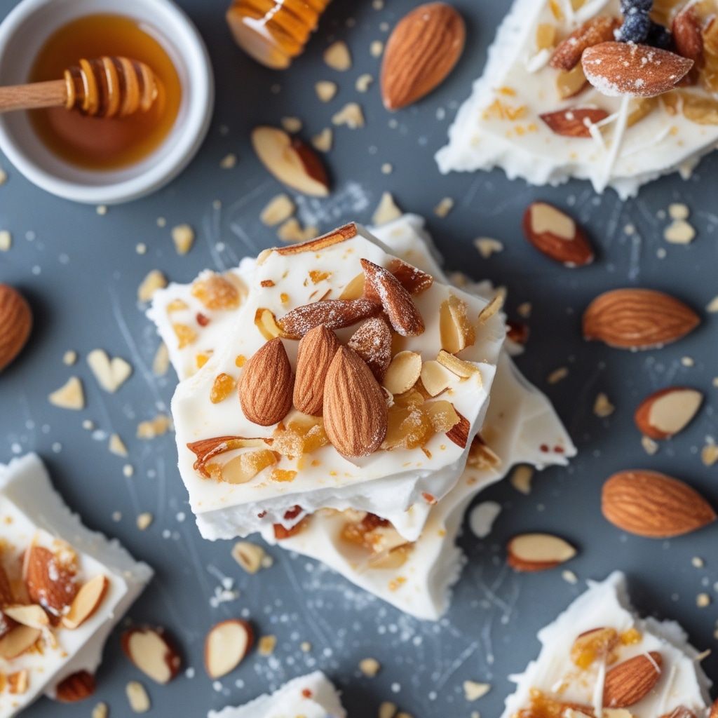 Honey Almond Frozen Yogurt Bark