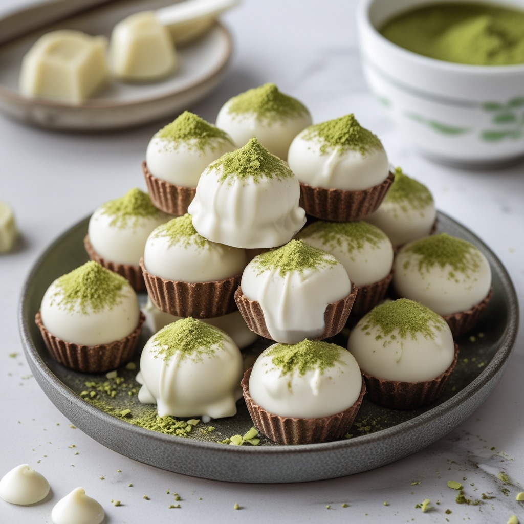 Greek Yogurt Matcha White Chocolate Bites