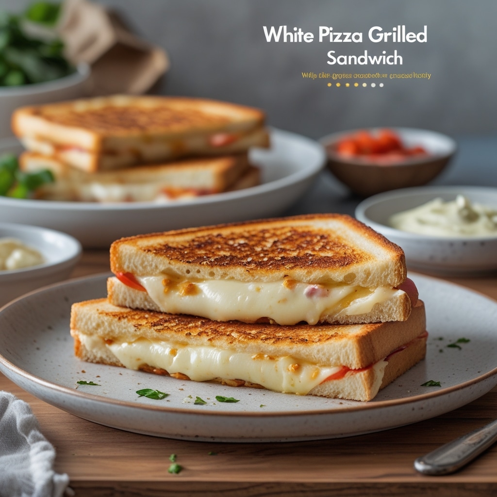 White Pizza Grilled Cheese Sandwich