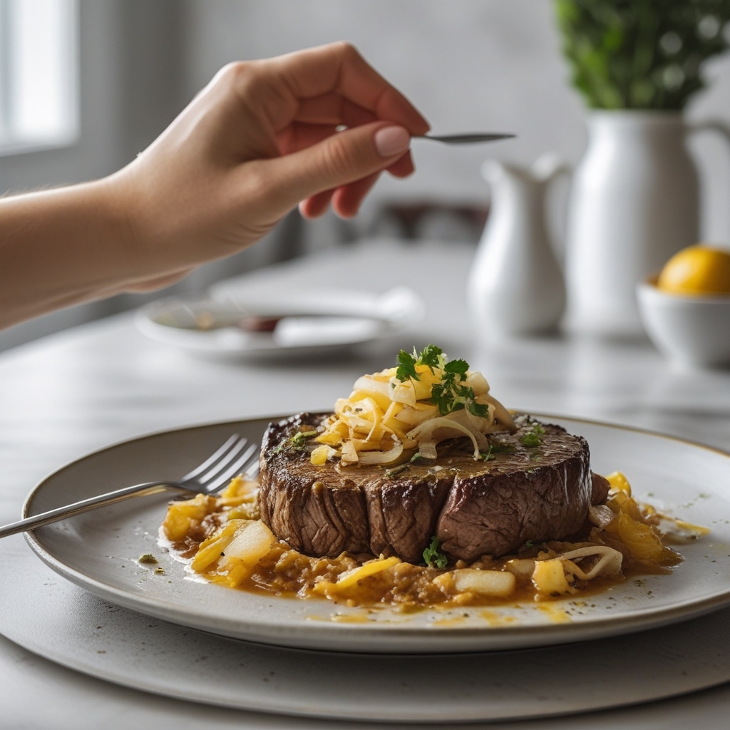 Steak Haché à la Sauce Oignons Façon