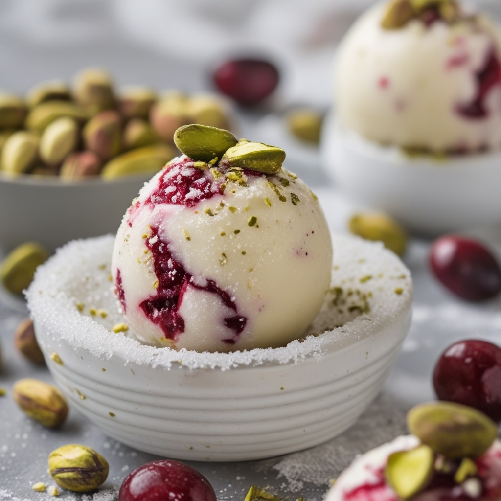Frozen Pistachio Cranberry Yogurt Bites