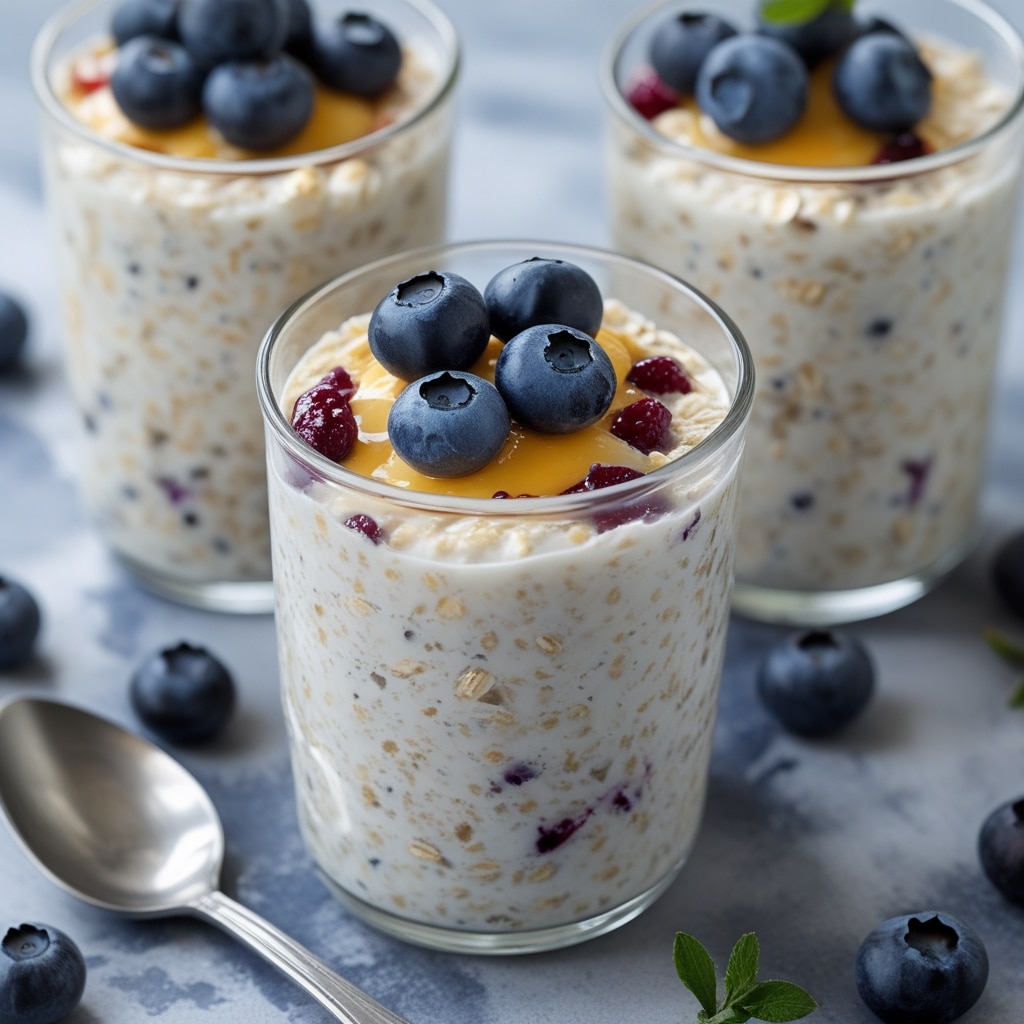 Blueberry Cheesecake Cottage Cheese Overnight Oats