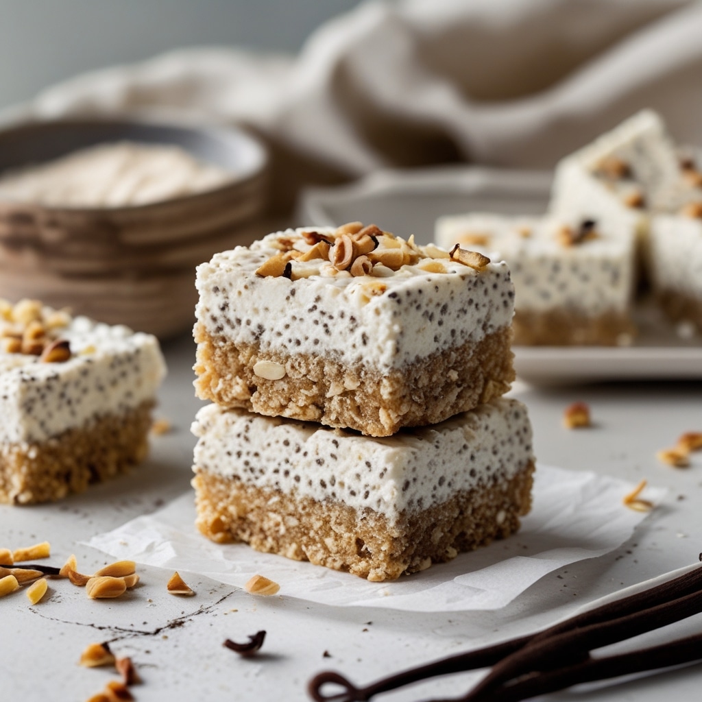 Vanilla Bean Chia Protein Cottage Cheese Bars