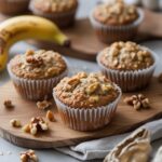 Healthy Banana Oat Greek Yogurt Breakfast Muffins with Walnut Crunch