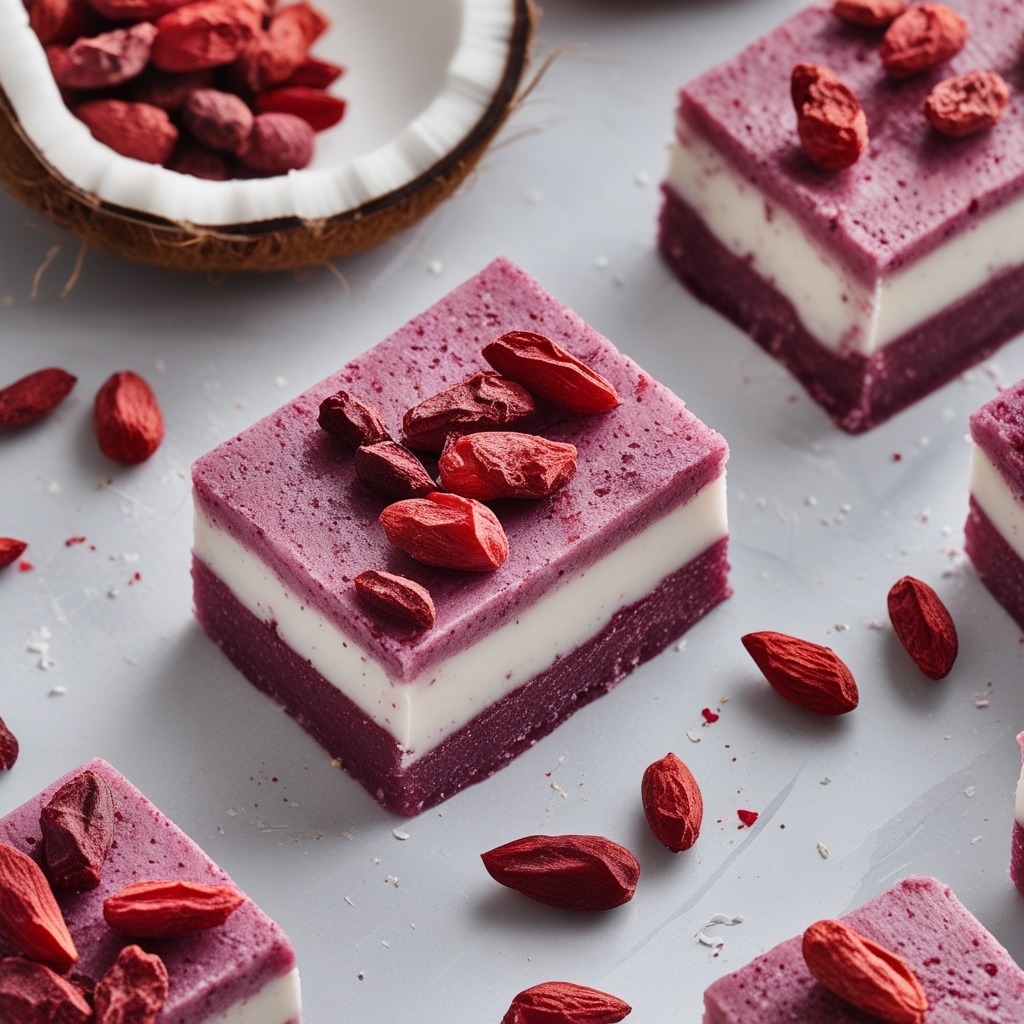 Goji Berry Coconut Protein Frozen Yogurt Bars