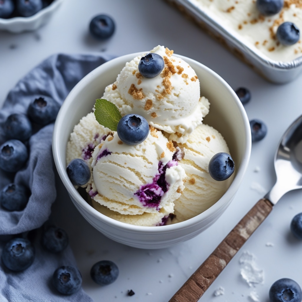 Blueberry Cheesecake Cottage Cheese Ice Cream