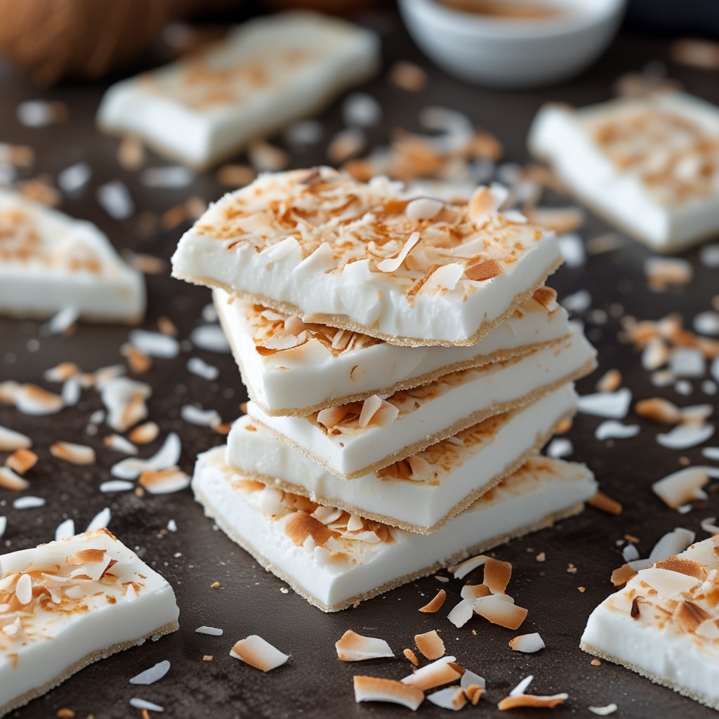 Frozen Greek Yogurt Coconut Bark