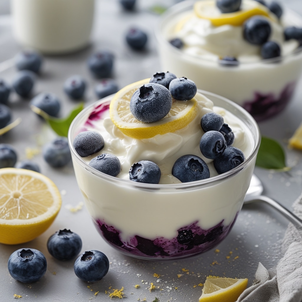 Frozen Blueberry Lemon Greek Yogurt Clusters