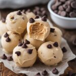 Frozen Greek Yogurt Peanut Butter Bites with Chocolate Chips