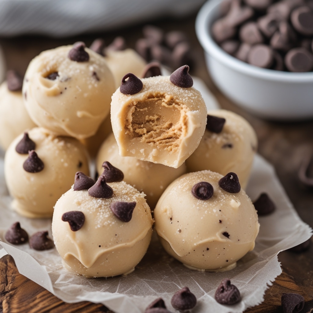 Frozen Greek Yogurt Peanut Butter Bites with Chocolate Chips