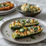 Spinach and ricotta stuffed zucchini boats
