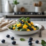 Delicious Mango Salad with Spinach and Blueberries