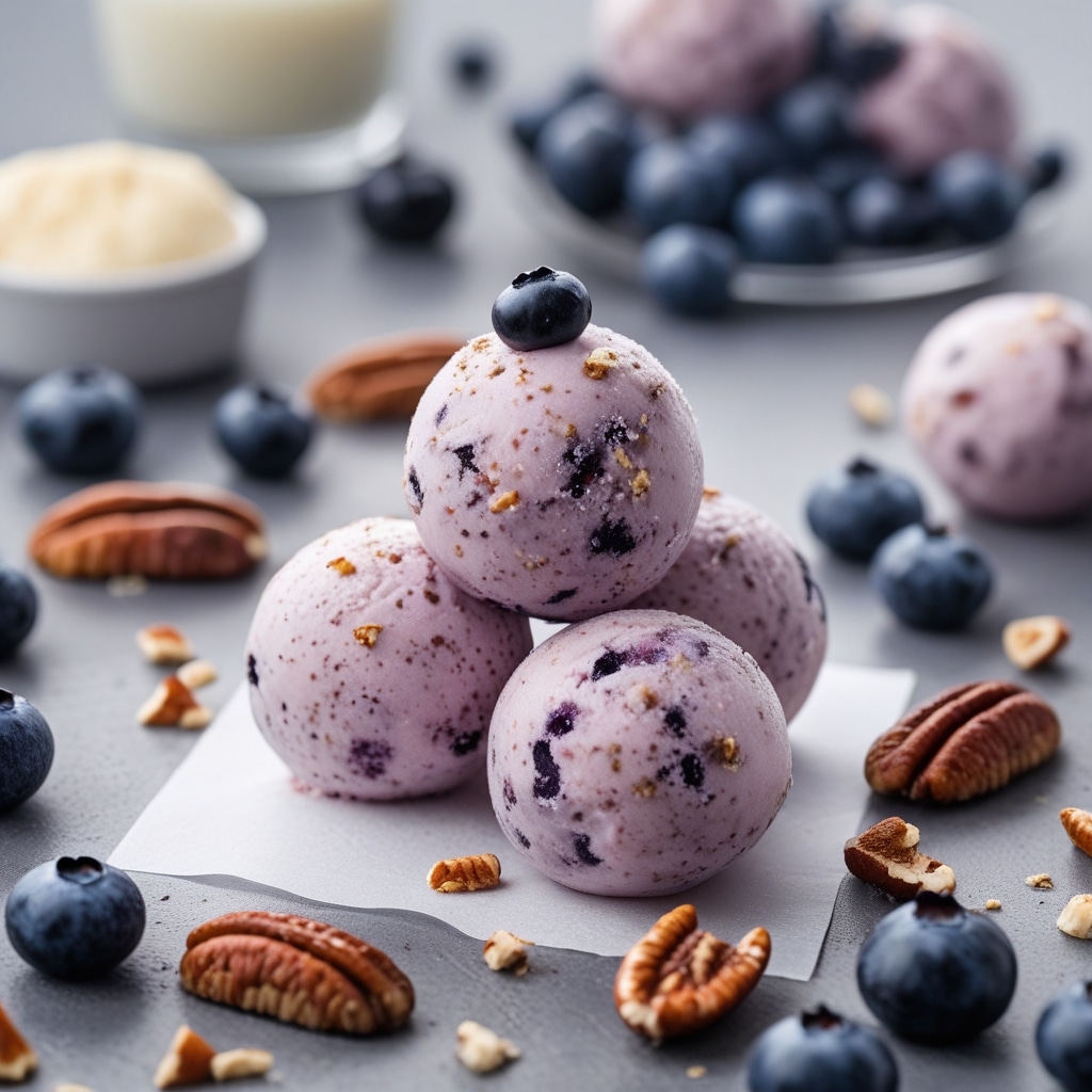Blueberry Pecan Protein Frozen Yogurt Bites