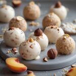 Peach Hazelnut Protein Frozen Yogurt Balls