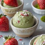 Frozen Strawberry Matcha Greek Yogurt Bites