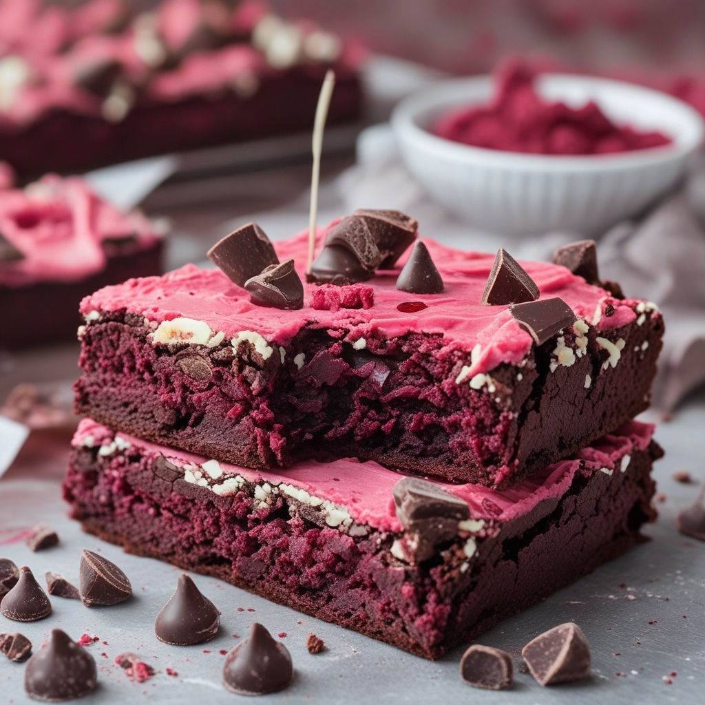High Protein Dark Chocolate Beetroot Cottage Cheese Brownies