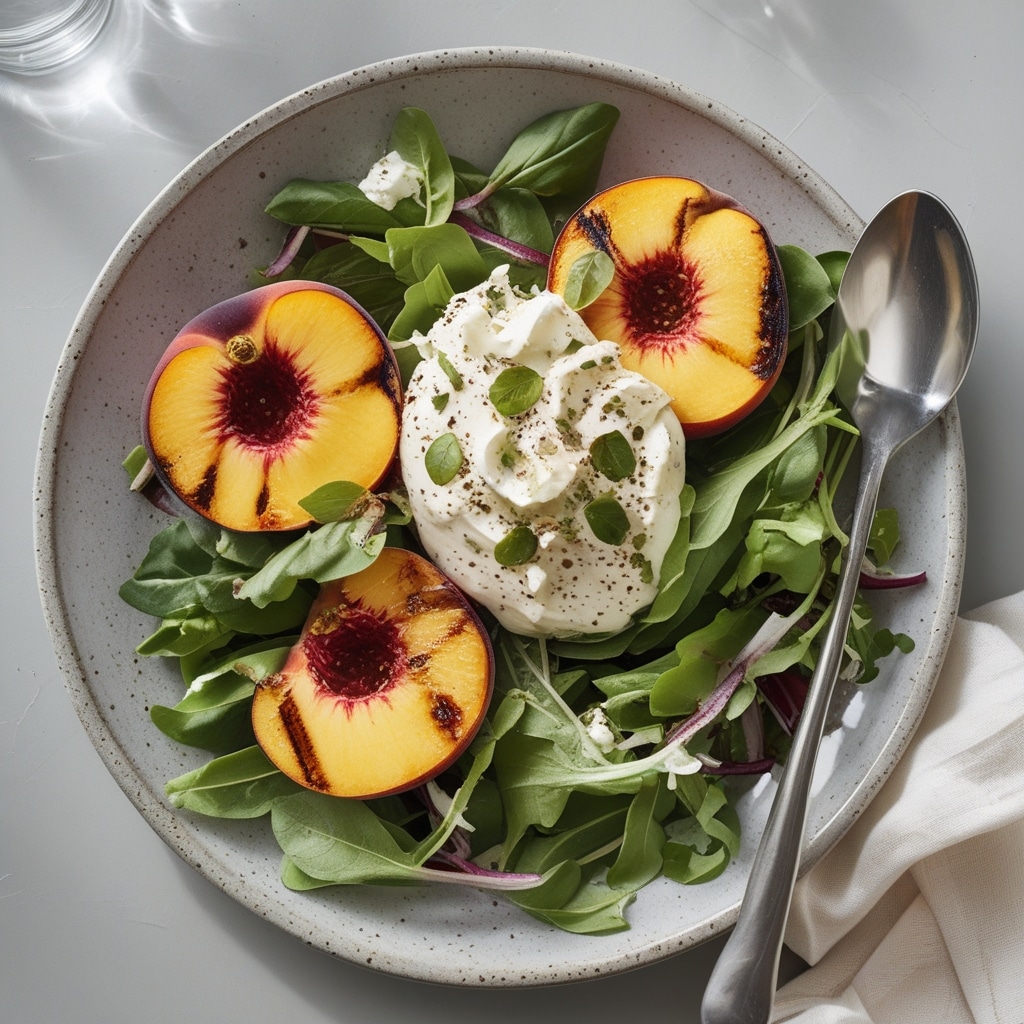 Grilled Peach Burrata Salad Recipe