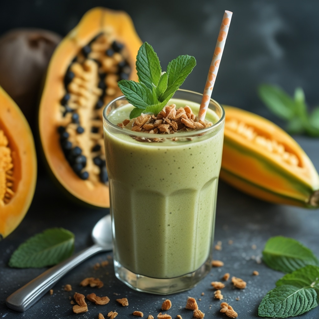 Papaya Mint Digestive Smoothie