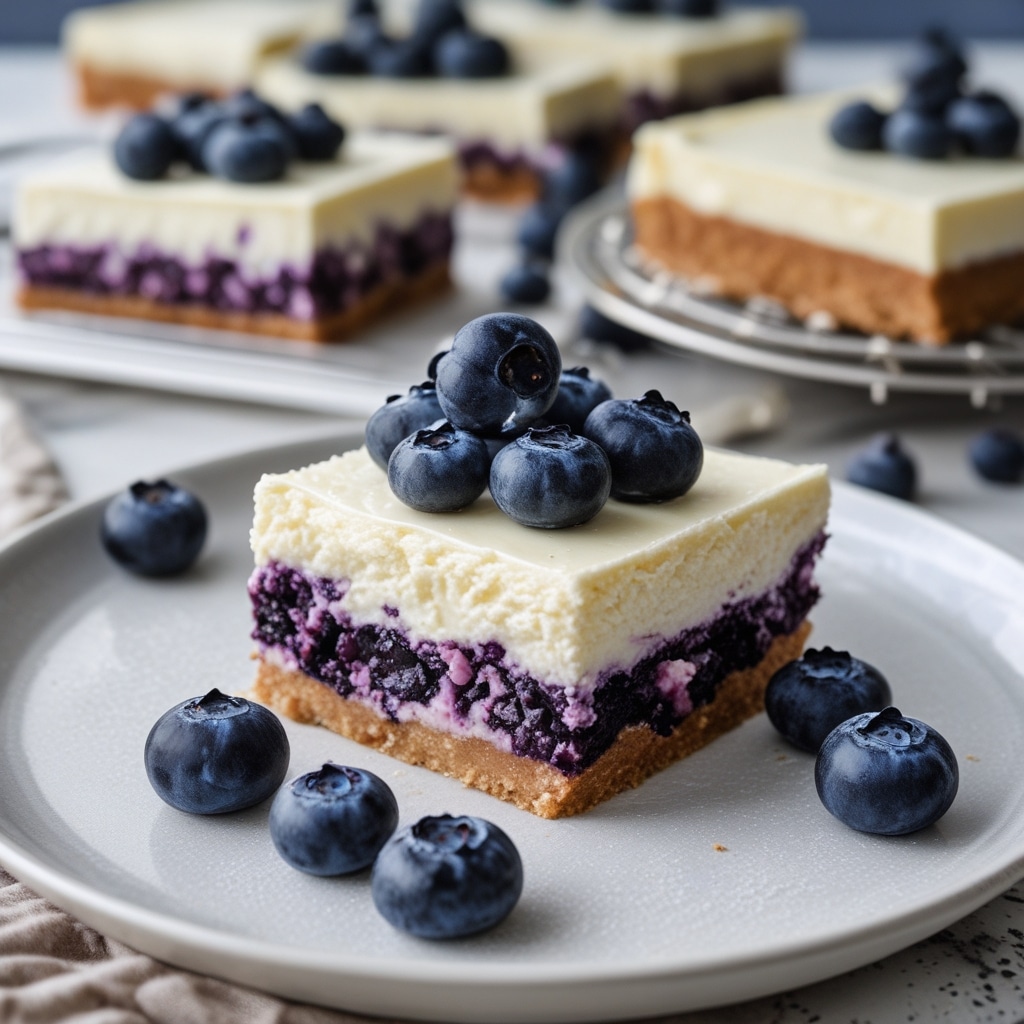 No-Bake Blueberry Cheesecake Bars