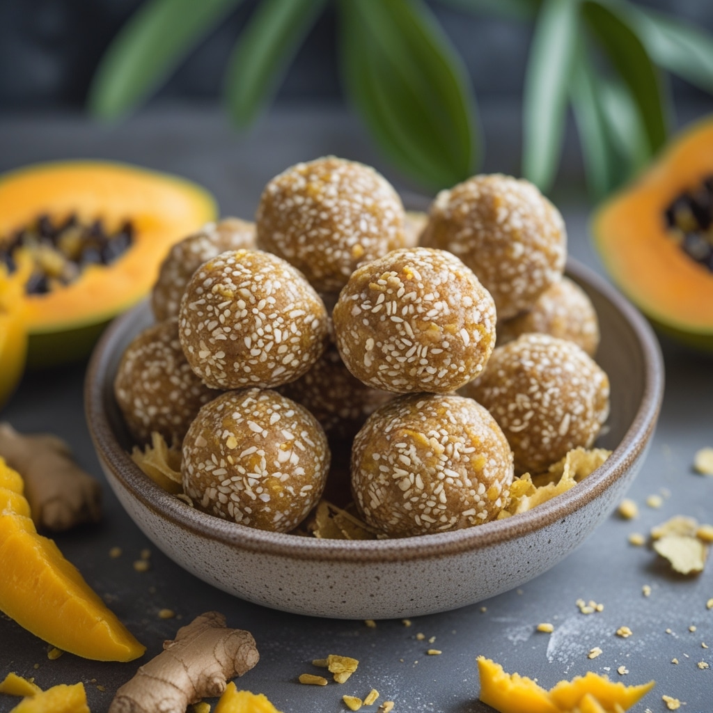 Papaya Ginger Protein Energy Balls