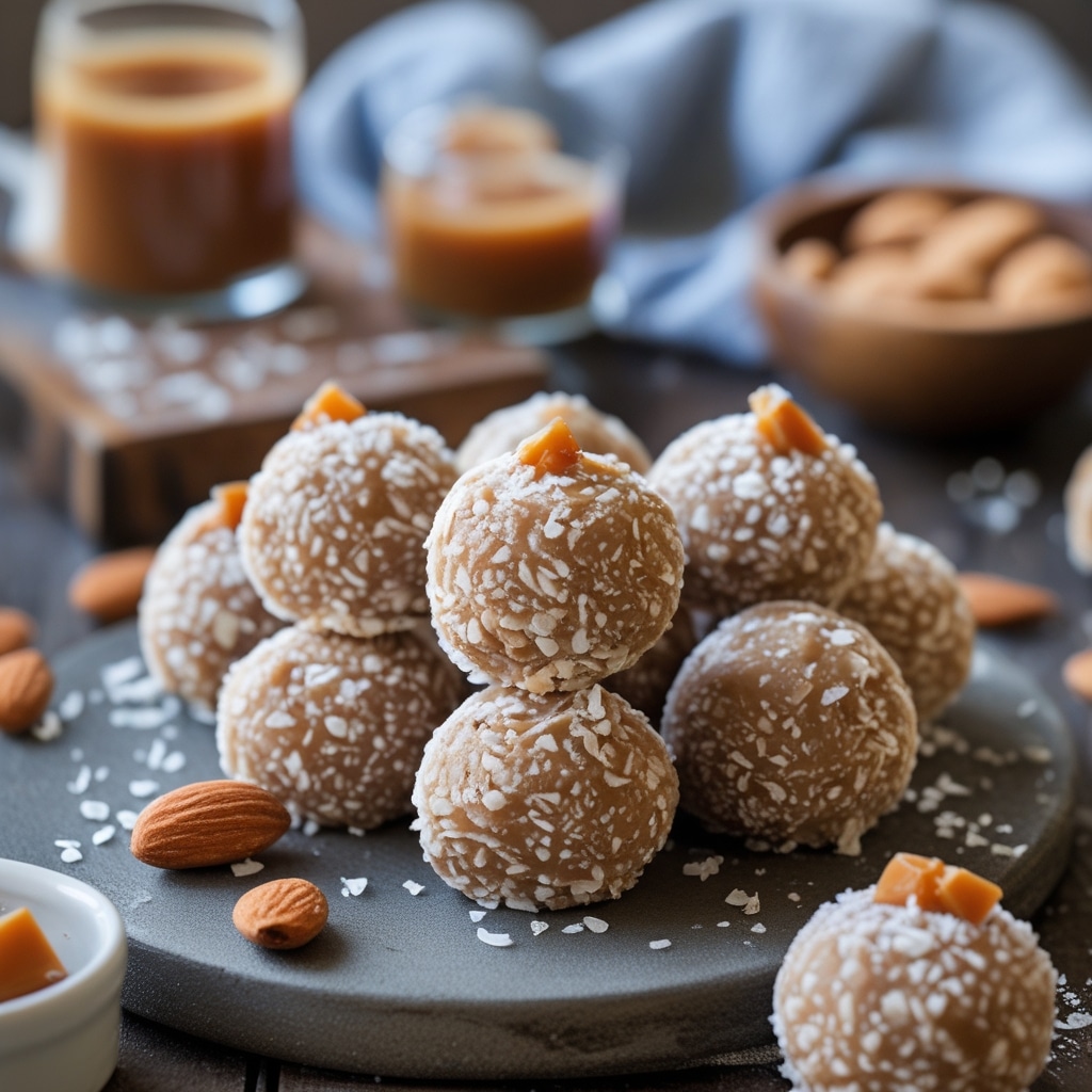 No-Bake Salted Caramel Almond Protein Bites