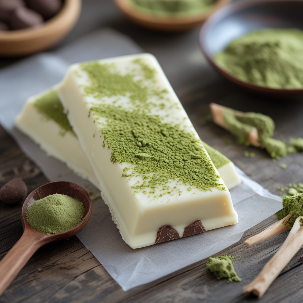 High Protein Matcha White Chocolate Bars