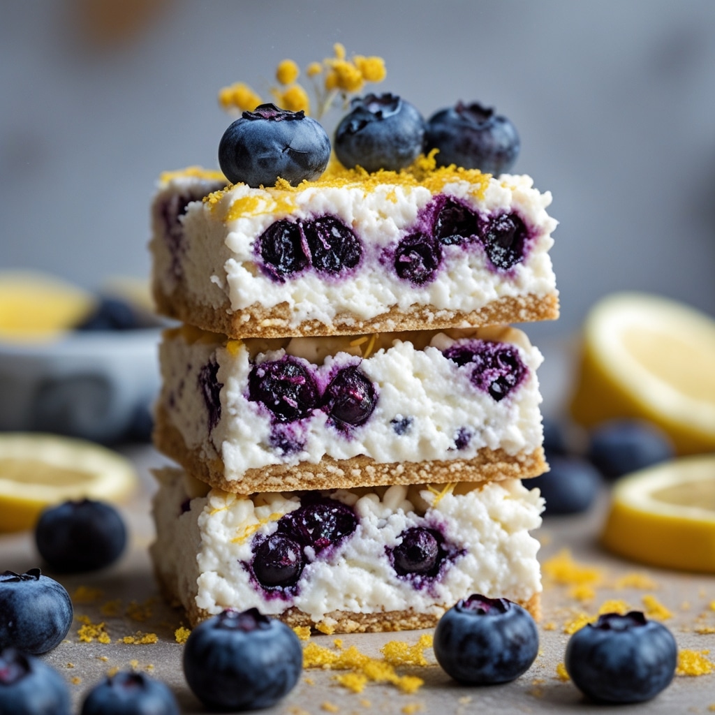High Protein Blueberry Lemon Cottage Cheese Bars