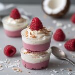Raspberry Coconut Protein Frozen Yogurt Bites