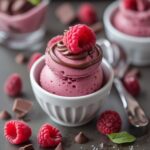 Raspberry Chocolate Protein Frozen Yogurt Bites