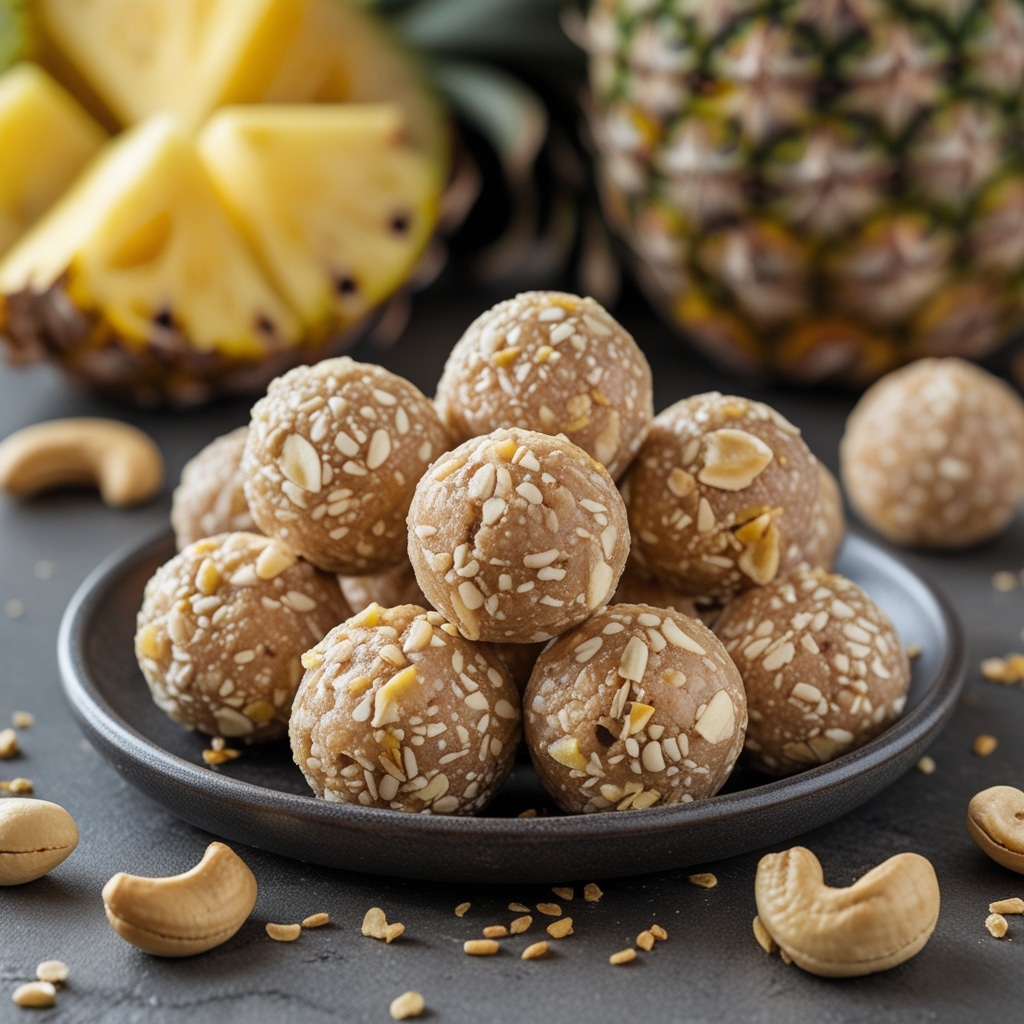 Pineapple Cashew Protein Energy Bites