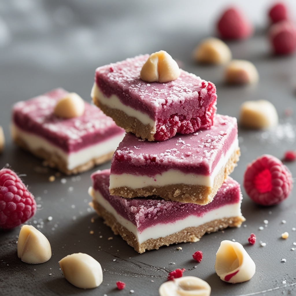 Raspberry Macadamia Protein Frozen Yogurt Bars