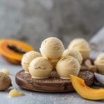 Papaya Ginger Protein Frozen Yogurt Bites