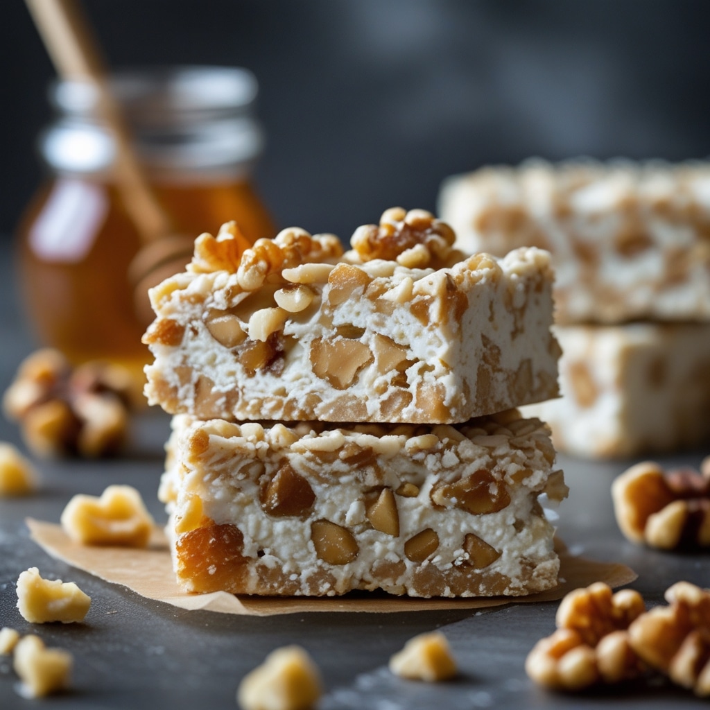 High Protein Honey Walnut Cottage Cheese Bars