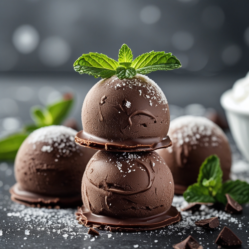 - Frozen Dark Chocolate Mint Greek Yogurt Bites