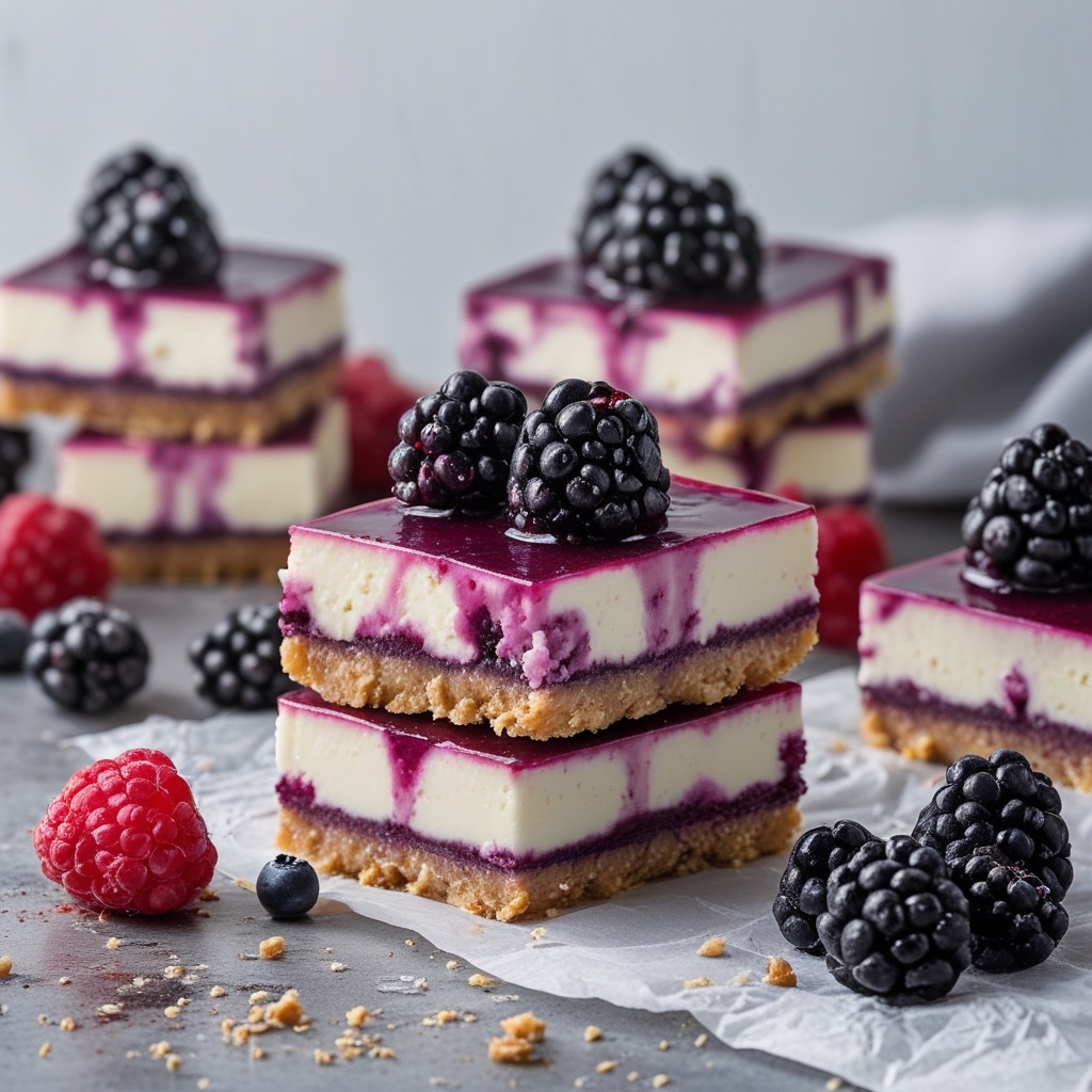 - Frozen Blackberry Cheesecake Greek Yogurt Bars